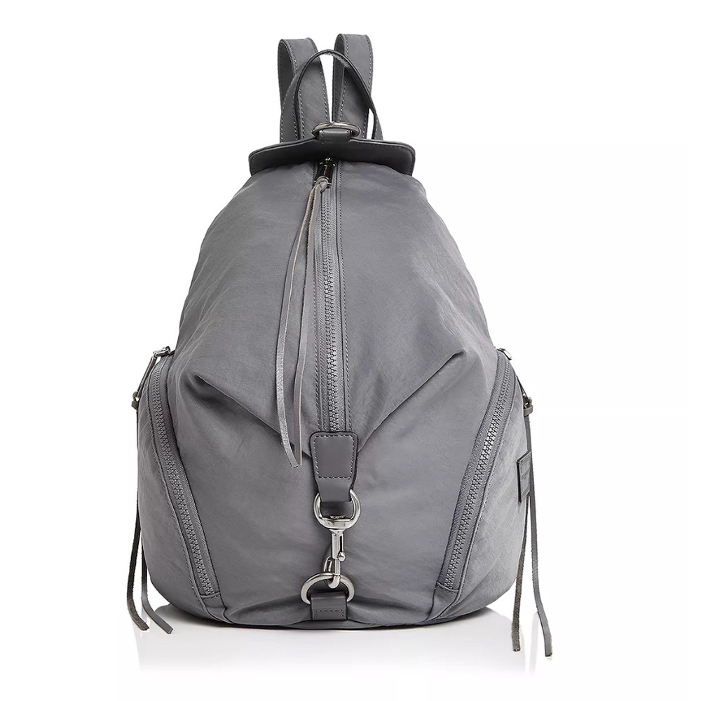 Rebecca Minkoff Julian Nylon Backpack Purse Handbag Gray Travel